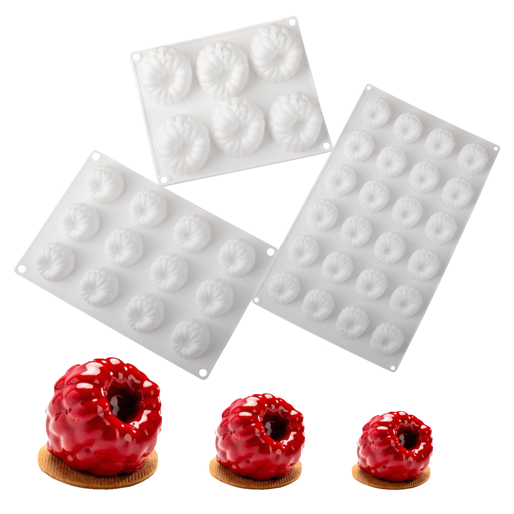 Kitchen Baking Items - 6/12/24-Cell Raspberry Design Food Grade Silicone