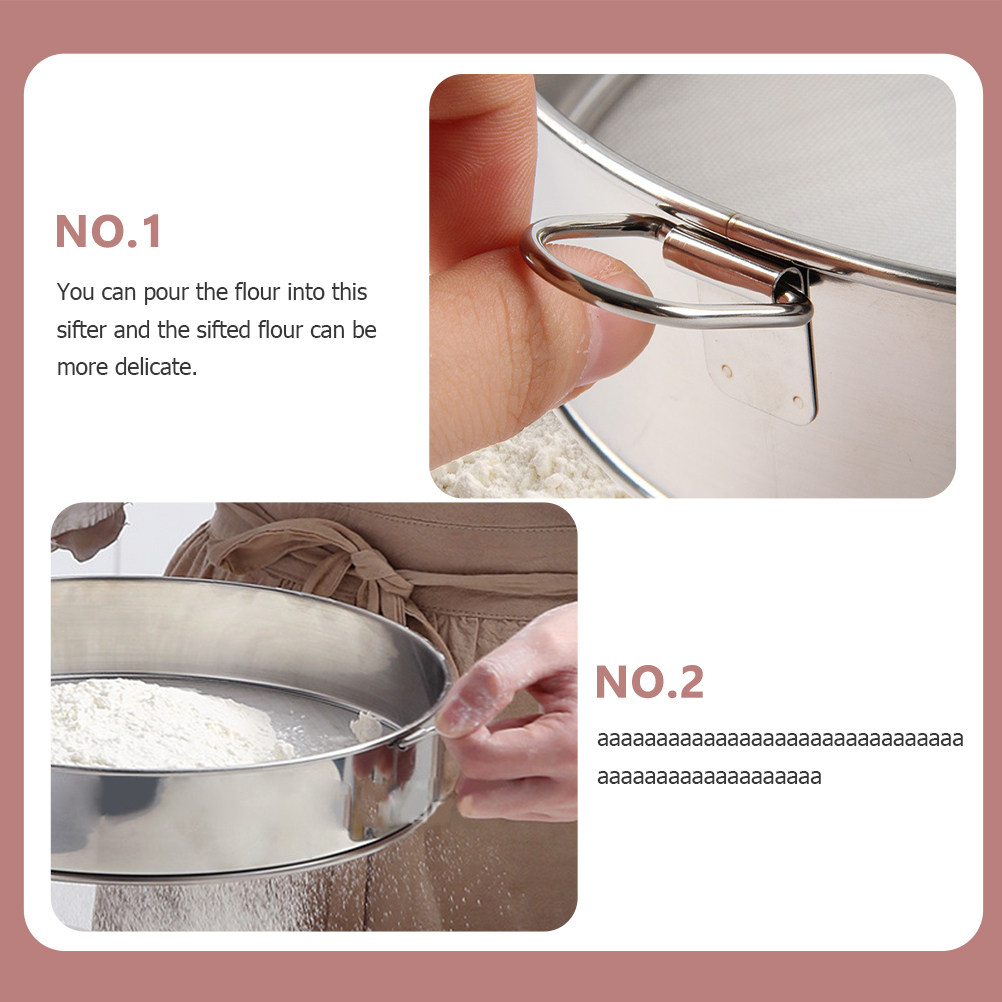 Baking Powder Kitchen - Flour Sifter Stainless Steel Fine Mesh