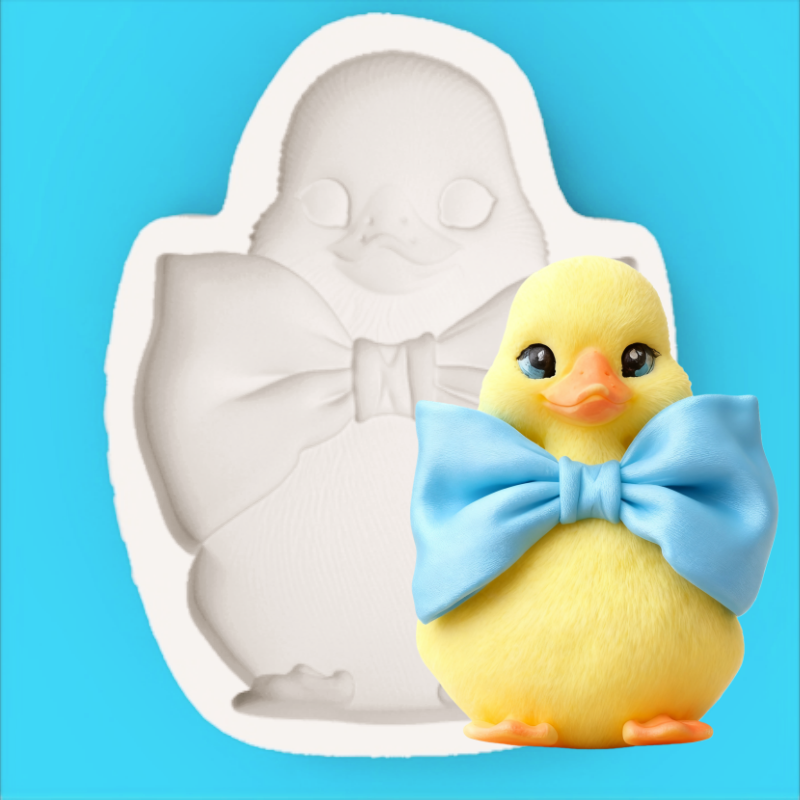 Silicone Cake Mold - Duckling Mold with Bow Tie, Cute