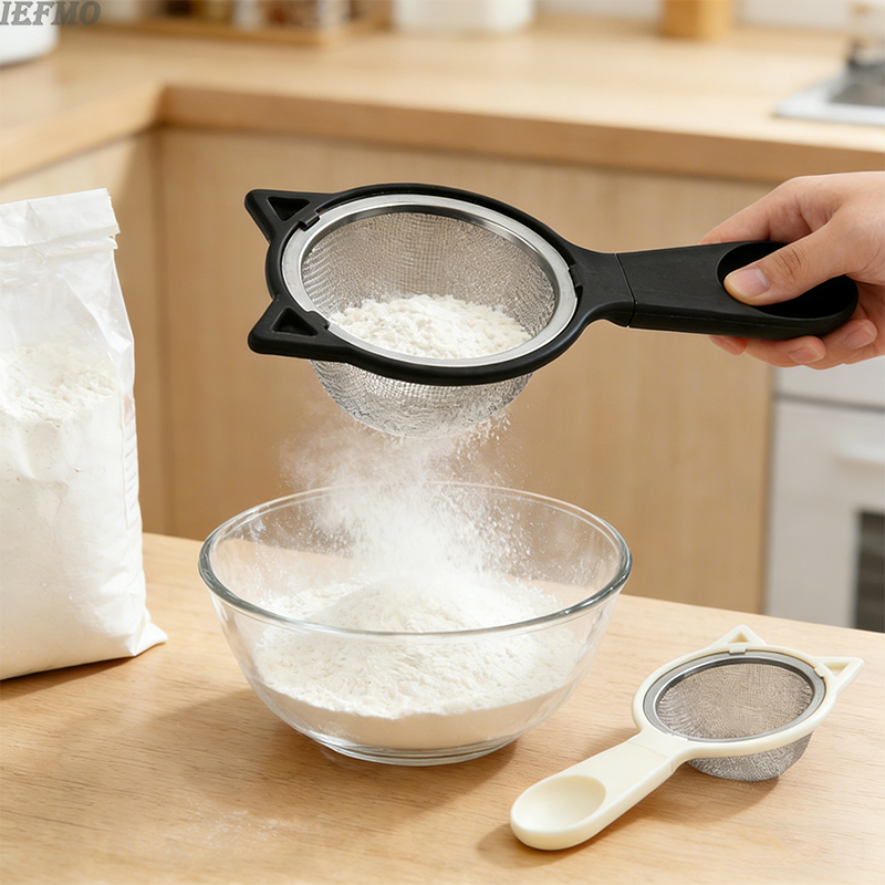 Baking Powder Kitchen - Fine Mesh Flour Sifter Stainless Steel