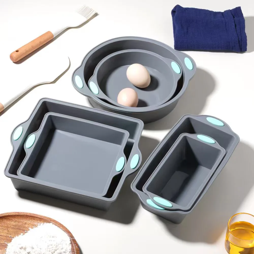 Kitchen Baking Items - Grey Heat-resistant Silicone Cake Mold Pan