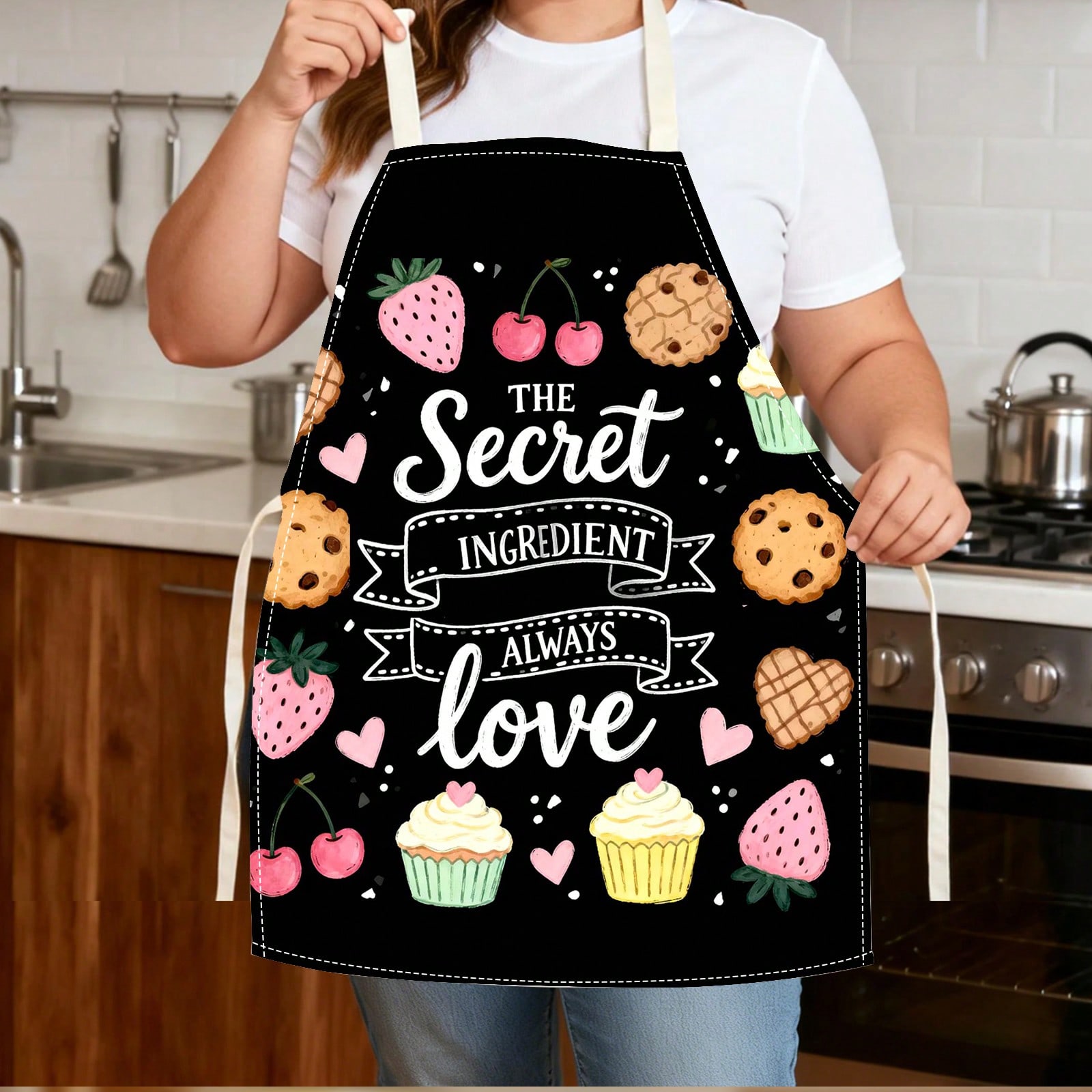 Kitchen Baking Ideas - Warm Pink And Black Dessert Heart