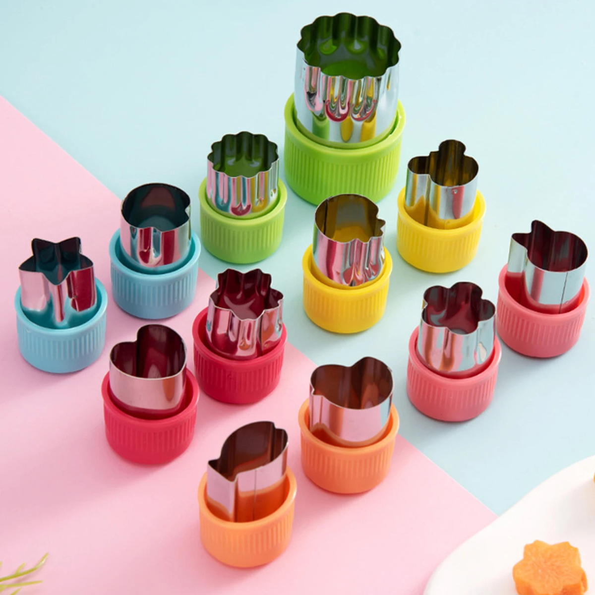 Kitchen And Baking Equipment - Colorful Cookie Cutter Set, 12pcs Shape