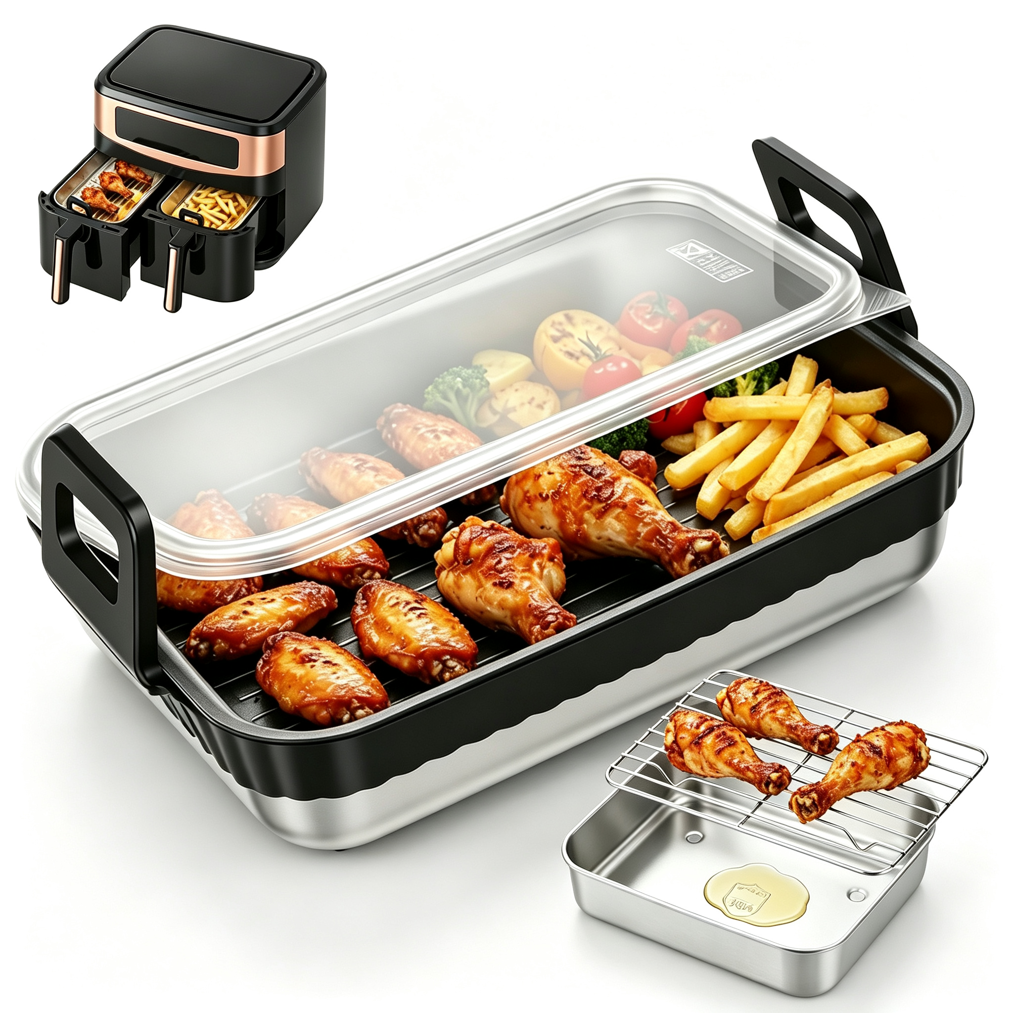 Kitchen Baking Rack - Stainless Steel Baking Pan with Drain