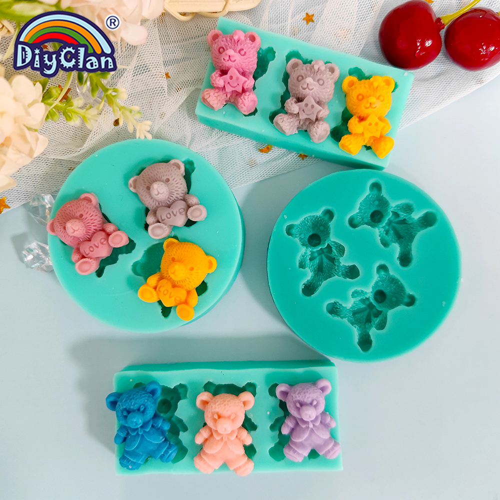 Kitchen Baking Gadgets - Cute Mini Bear Silicone Mold Fondant