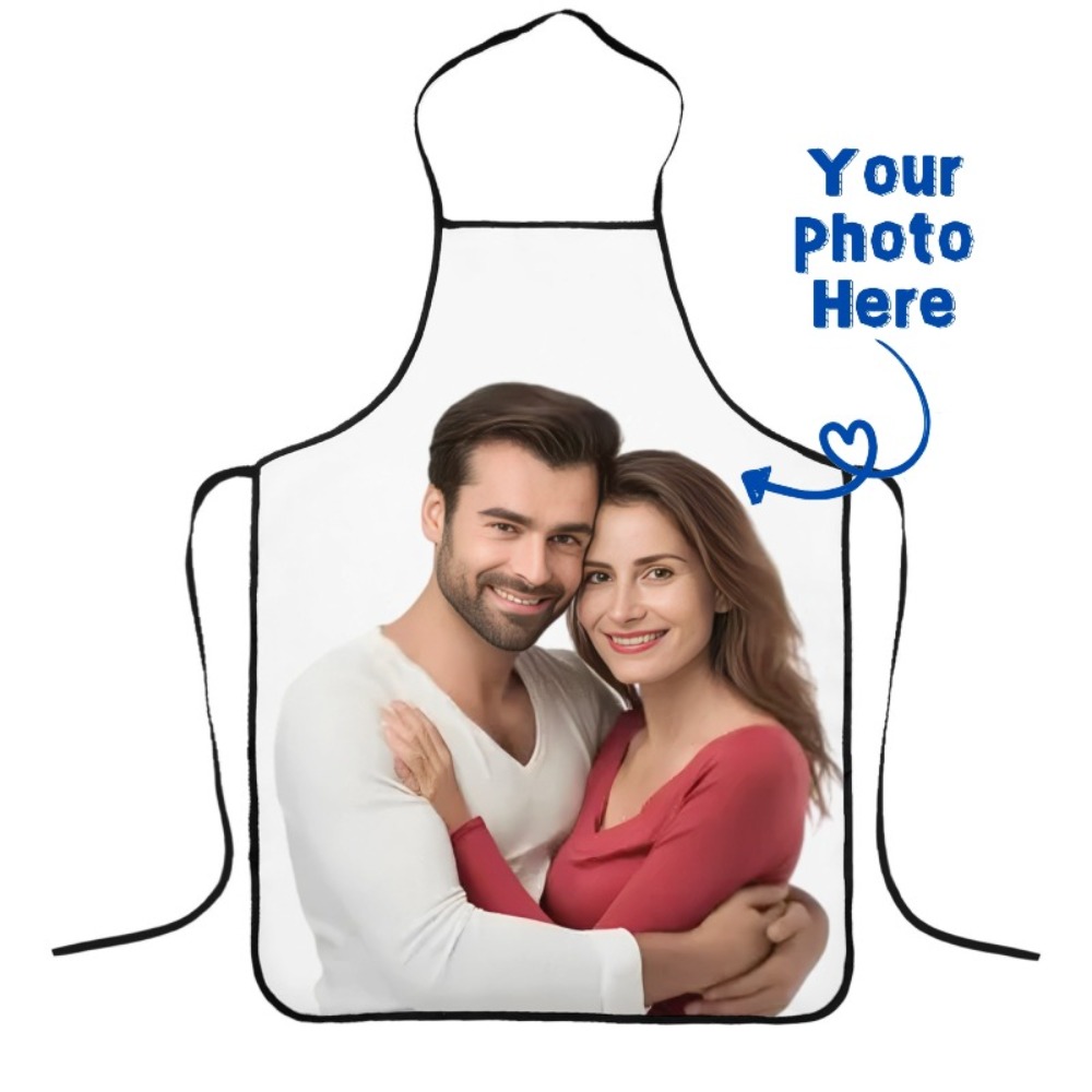 Kitchen Baking Photoshoot - Custom Photo & Text Couple Apron,