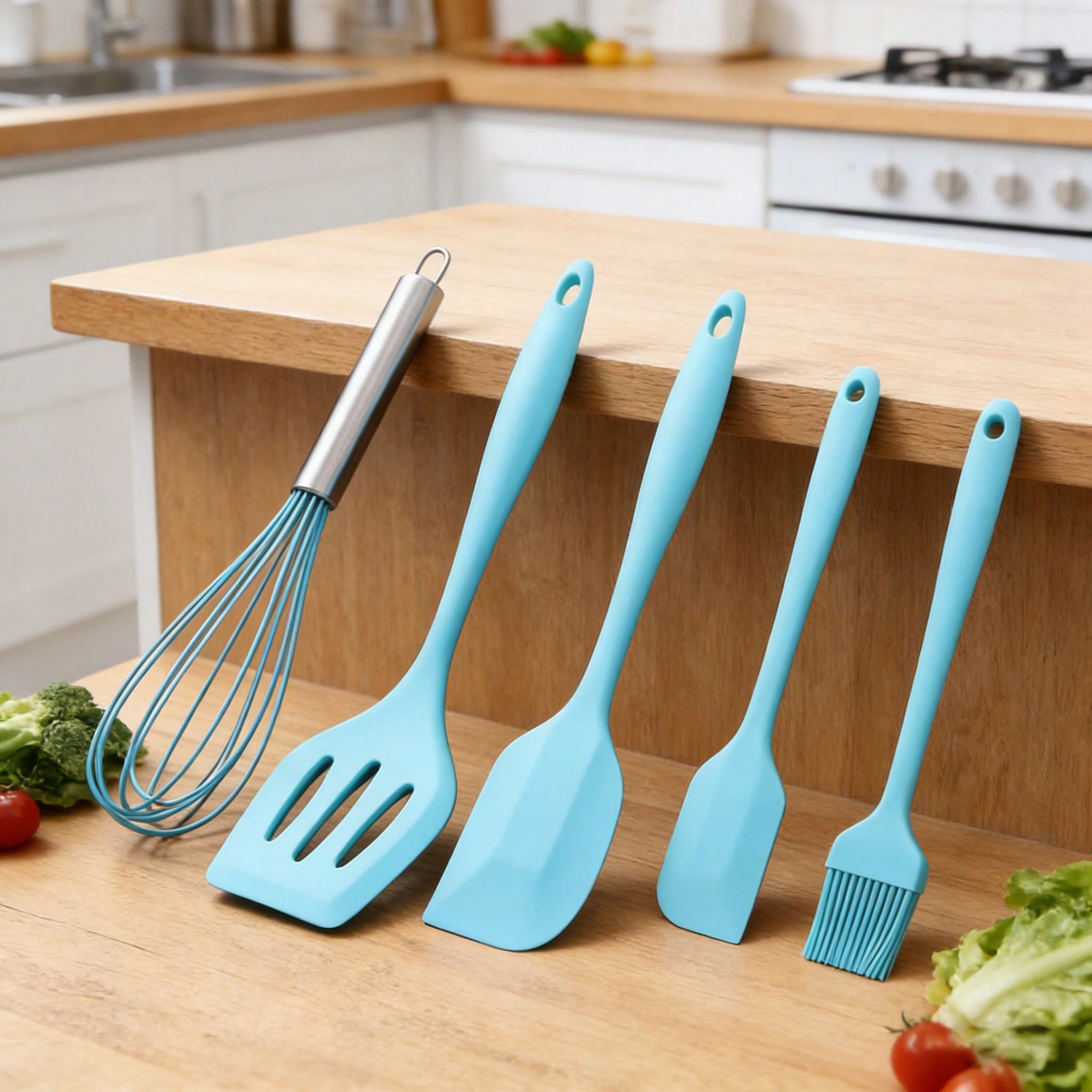 Kitchen Baking Gadgets - Silicone Cooking Utensils Set, 5 Pcs