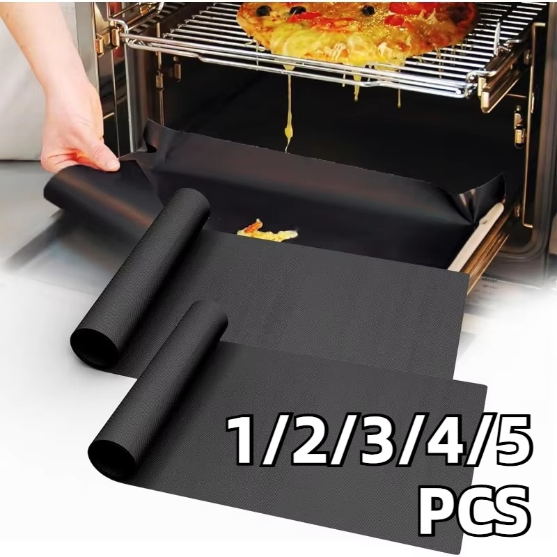 Kitchen Baking Utensil - 1/2/3/4/5PCS Black BBQ Grill Mat Oven