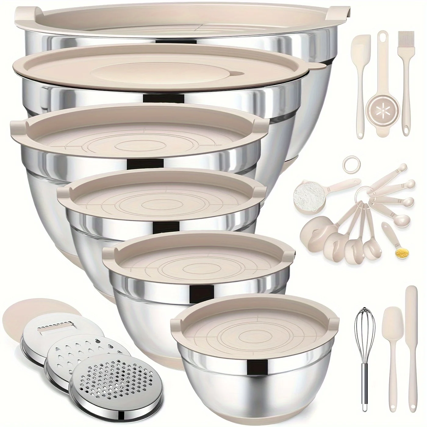 Kitchen Baking Utensil - Set of Mixing Bowls Made of
