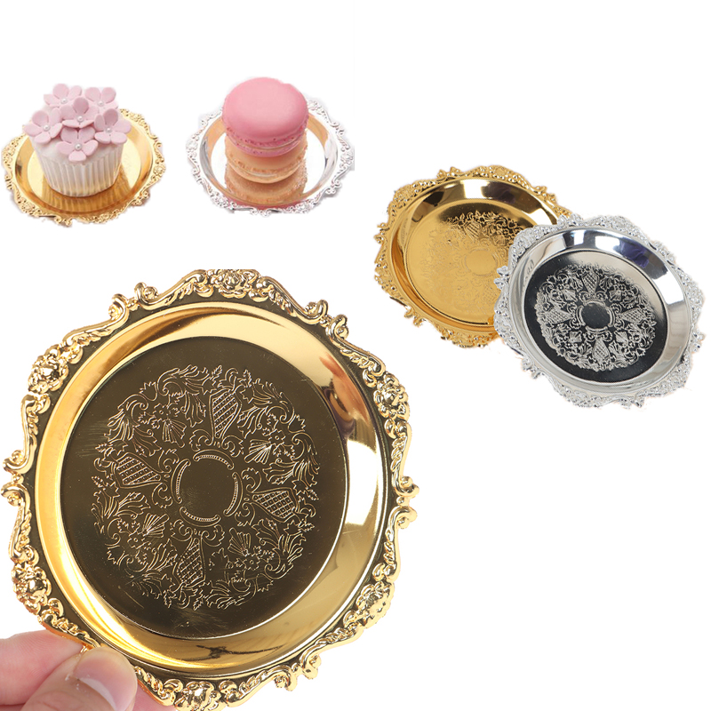 Silver Golden Iron Tray Glossy - Cake Board Round recension och pris