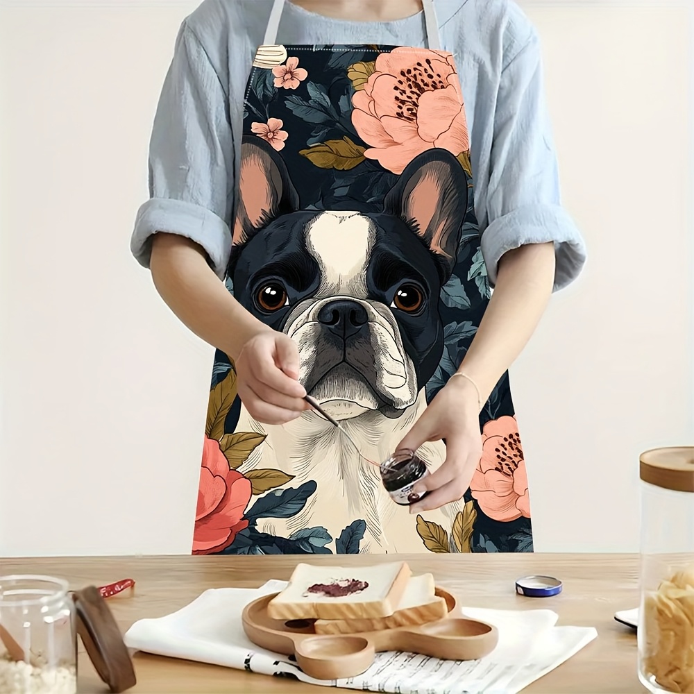 French Bulldog Floral Apron -  - Kitchen Baking Ideas recension och pris