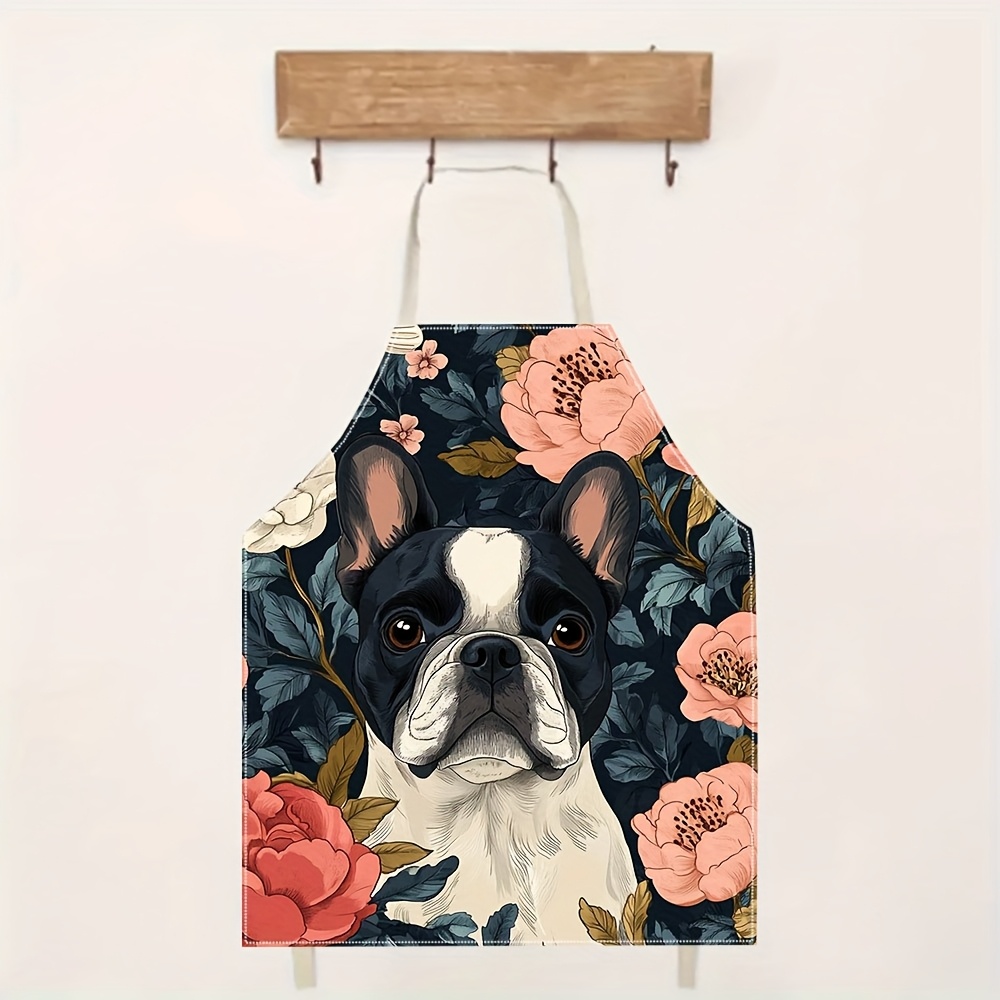 French Bulldog Floral Apron -  - Kitchen Baking Ideas recension och pris