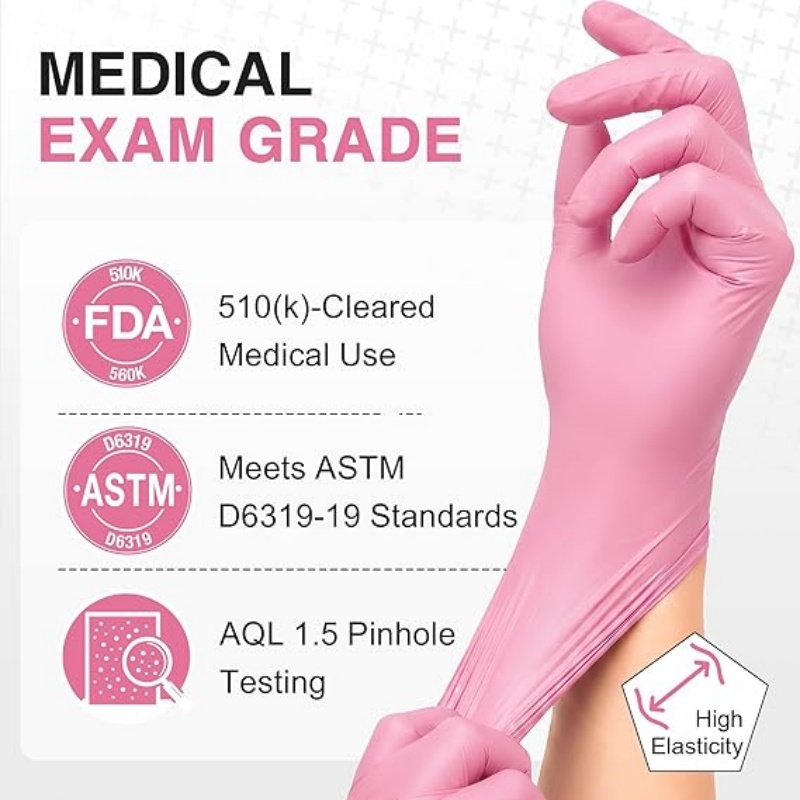 Pink Nitrile Disposable Gloves - Kitchen Job recension och pris