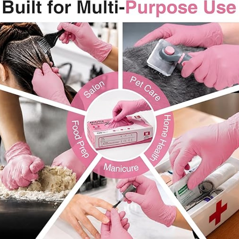 Pink Nitrile Disposable Gloves - Kitchen Job recension och pris