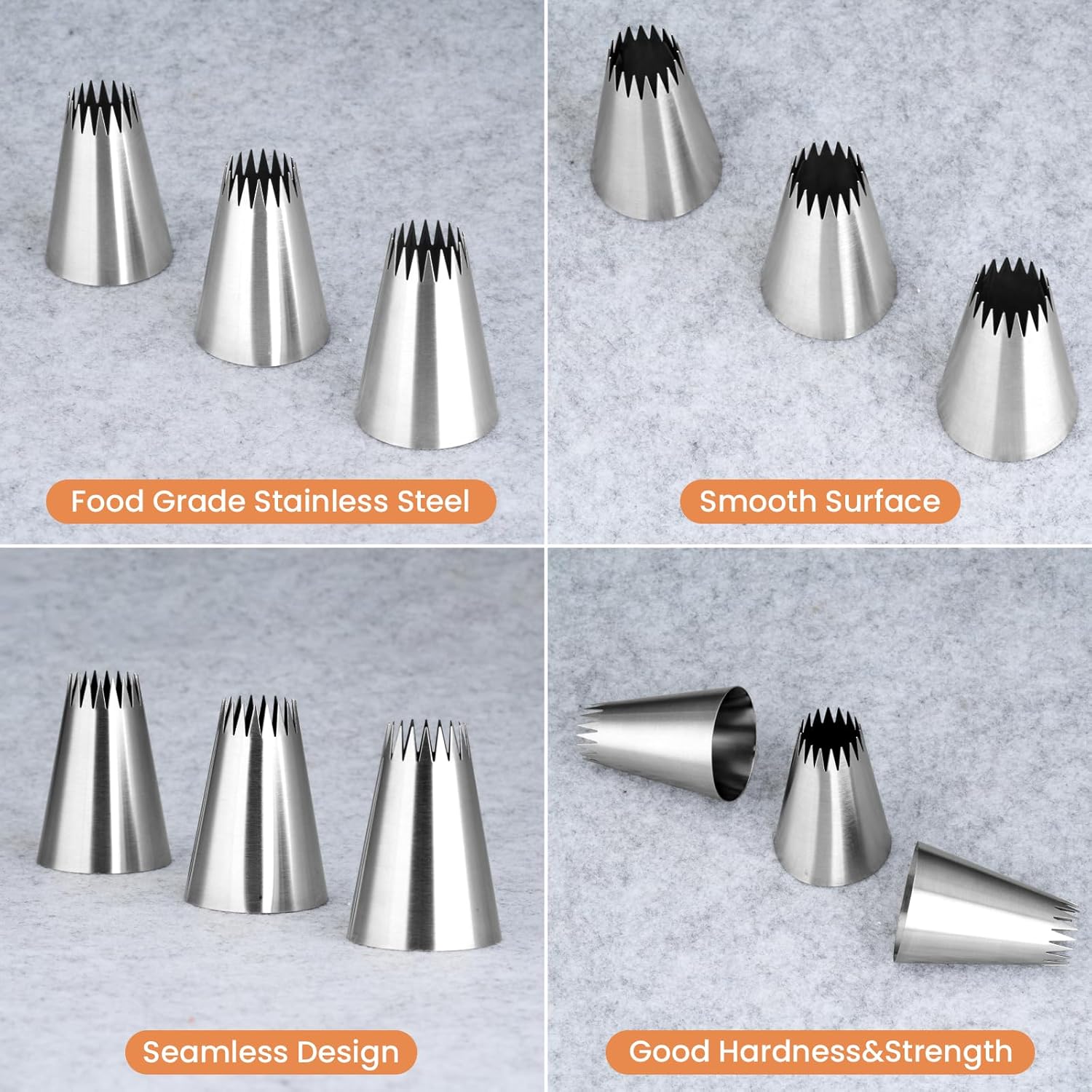 3Pcs Piping Bags and Tips Set, - Kitchen And Baking Equipment recension och pris