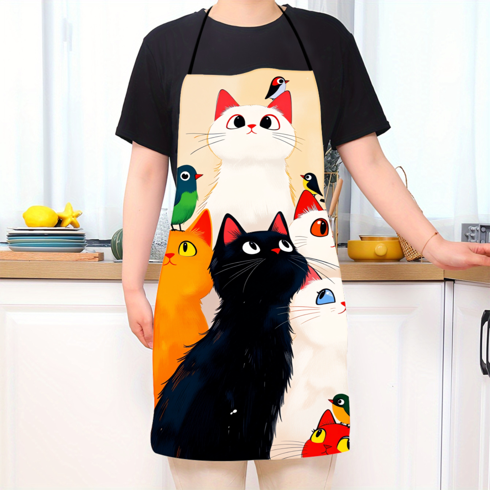 Cute Cats And Birds Apron For  - Kitchen Baking Ideas recension och pris