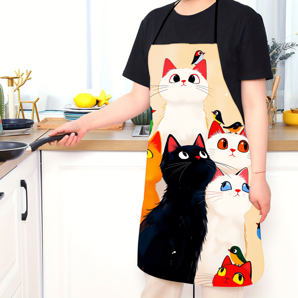 Cute Cats And Birds Apron For  - Kitchen Baking Ideas recension och pris