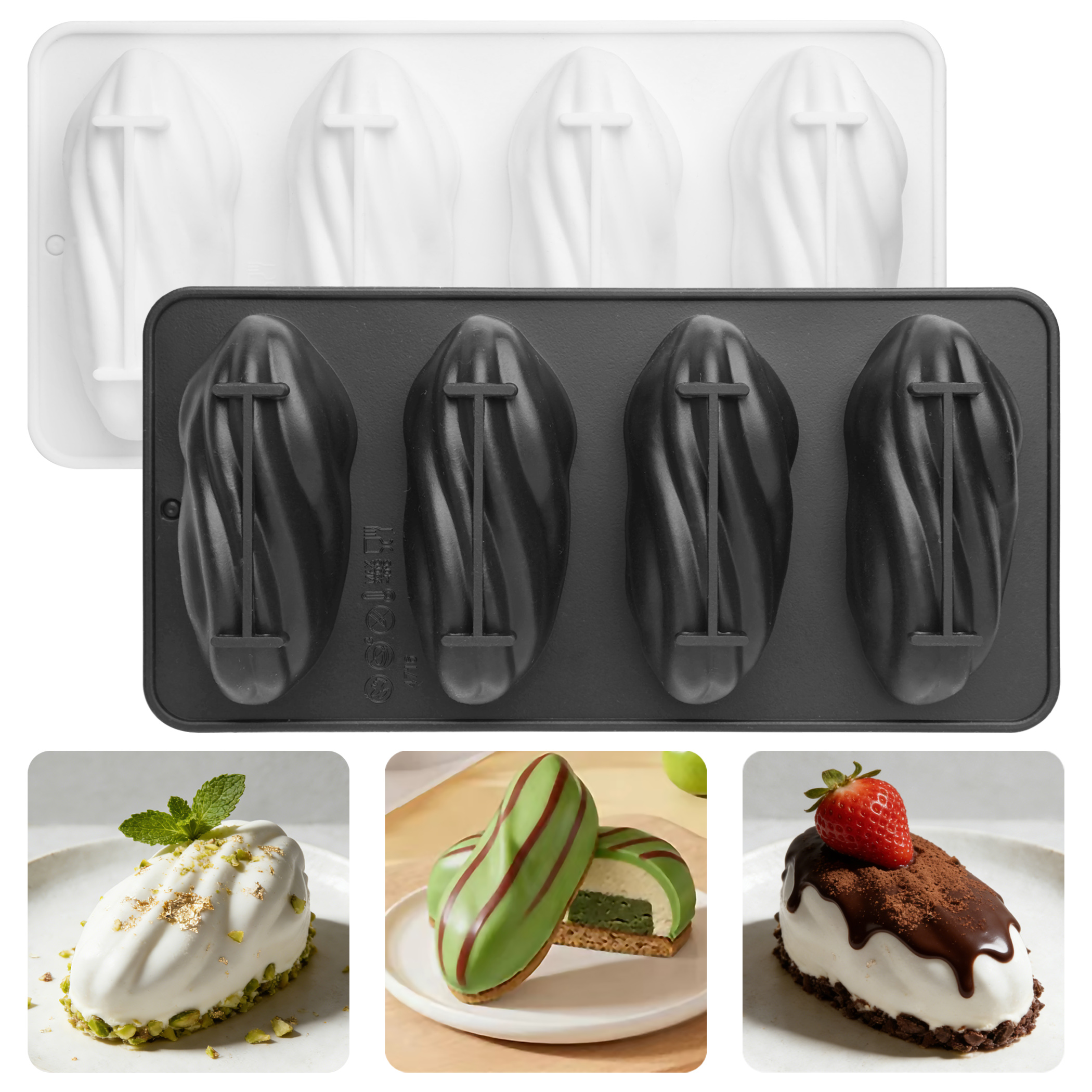 4-Cell Pistachios Design Silic - Kitchen Baking Items recension och pris