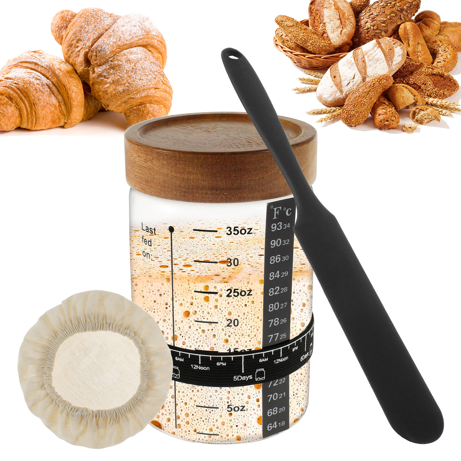 Sourdough Starter Jar Kit 1000 - Kitchen Baking Containers recension och pris