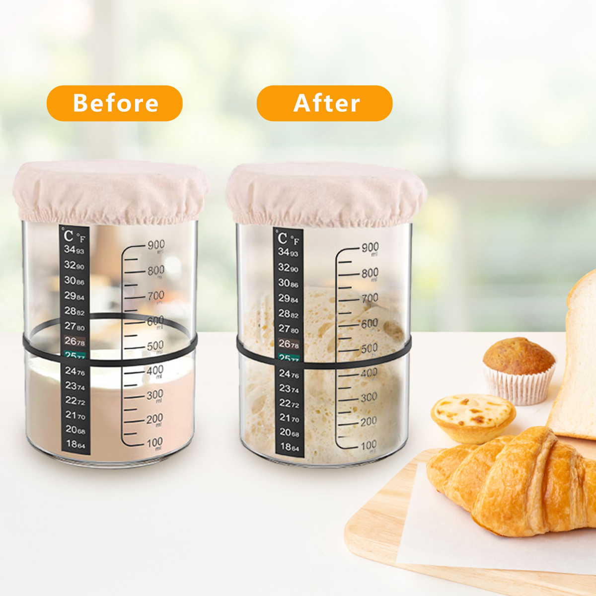 Sourdough Starter Jar Kit 1000 - Kitchen Baking Containers recension och pris