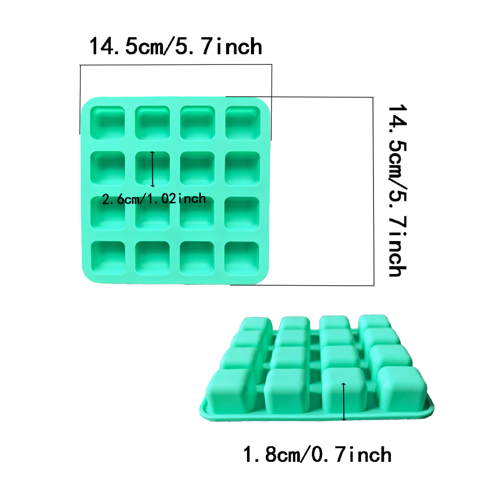 1pc 16 hole square shaped choc - Silicone Cake Mold recension och pris