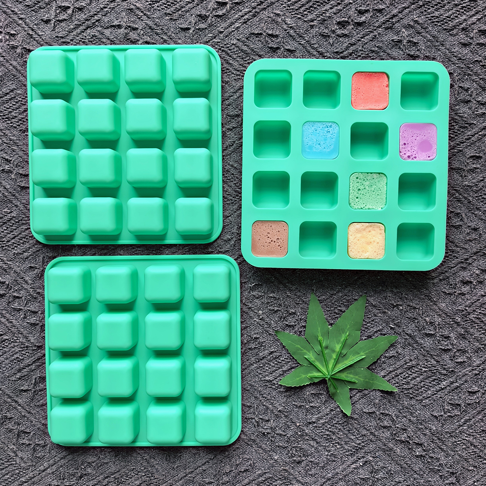 1pc 16 hole square shaped choc - Silicone Cake Mold recension och pris