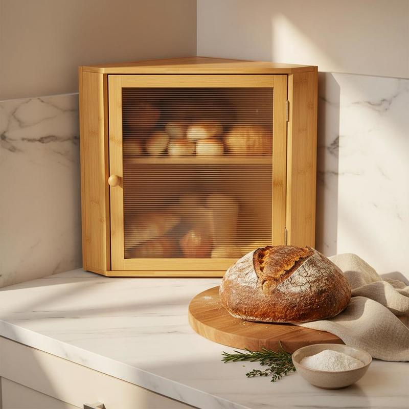 Corner Bread Box for Kitchen C - Kitchen Baking Containers recension och pris