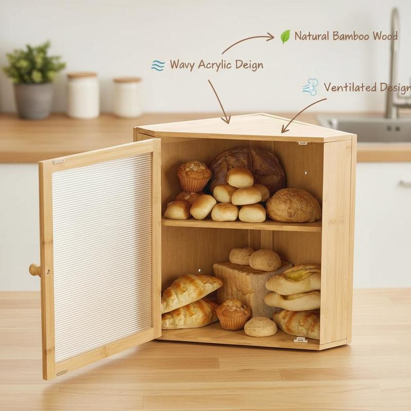 Corner Bread Box for Kitchen C - Kitchen Baking Containers recension och pris