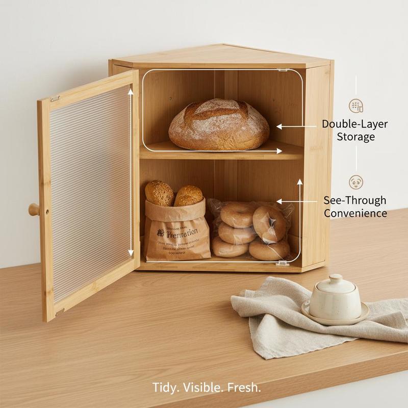 Corner Bread Box for Kitchen C - Kitchen Baking Containers recension och pris
