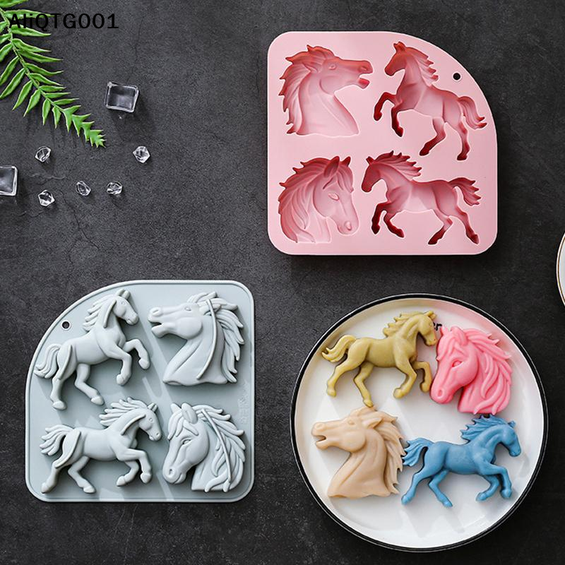 4-Cavity 3D Horse Silicone Mol - Silicone Cake Mold recension och pris