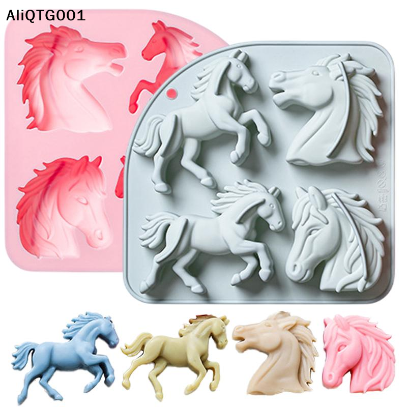 4-Cavity 3D Horse Silicone Mol - Silicone Cake Mold recension och pris