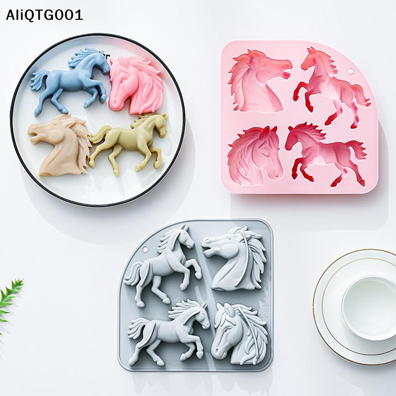 4-Cavity 3D Horse Silicone Mol - Silicone Cake Mold recension och pris