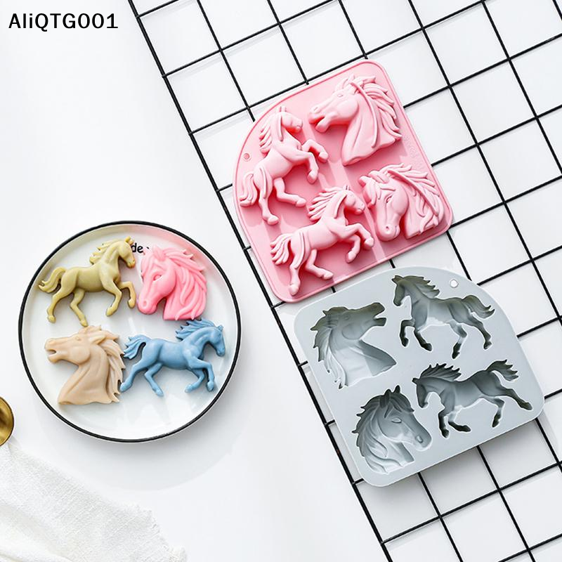 4-Cavity 3D Horse Silicone Mol - Silicone Cake Mold recension och pris