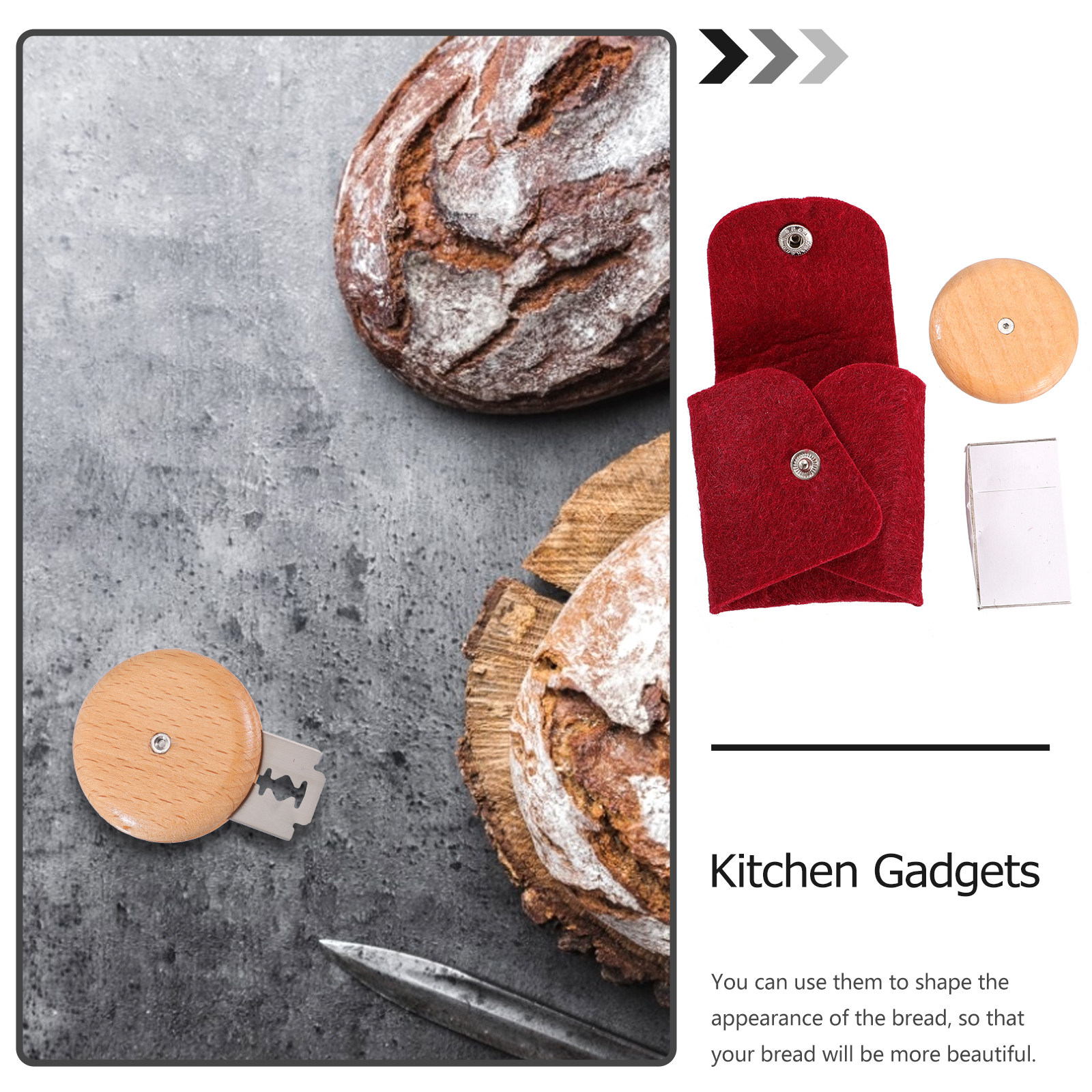 Bread Knife Set Wood Slicer St - Kitchen Baking Gadgets recension och pris