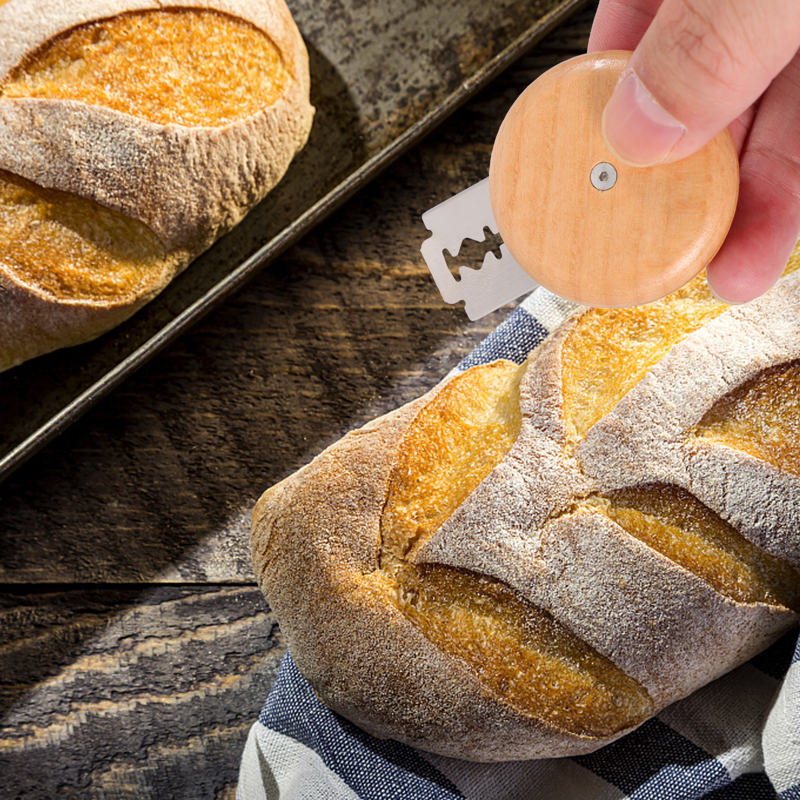 Bread Knife Set Wood Slicer St - Kitchen Baking Gadgets recension och pris